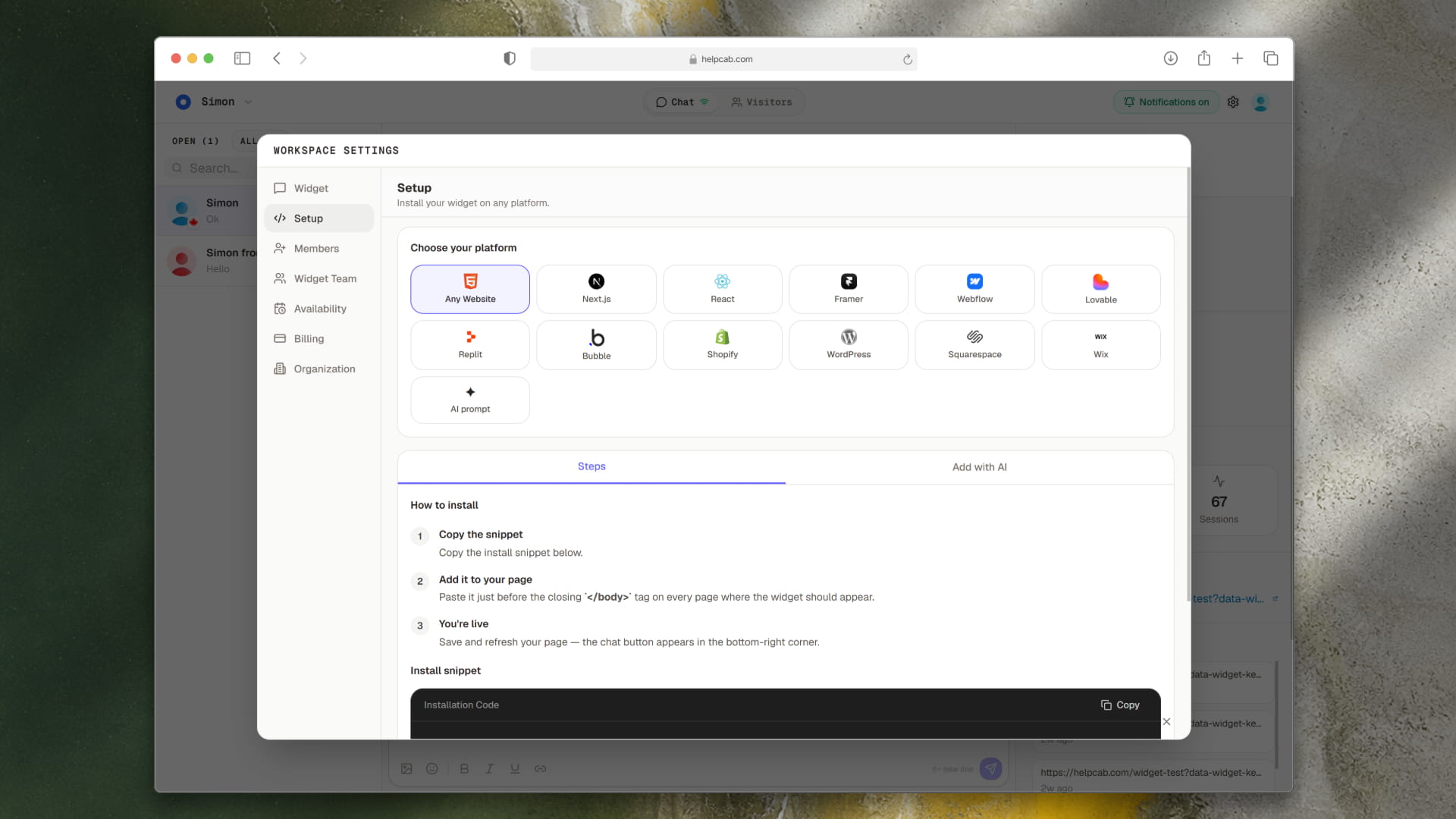 Customize colors, text & position